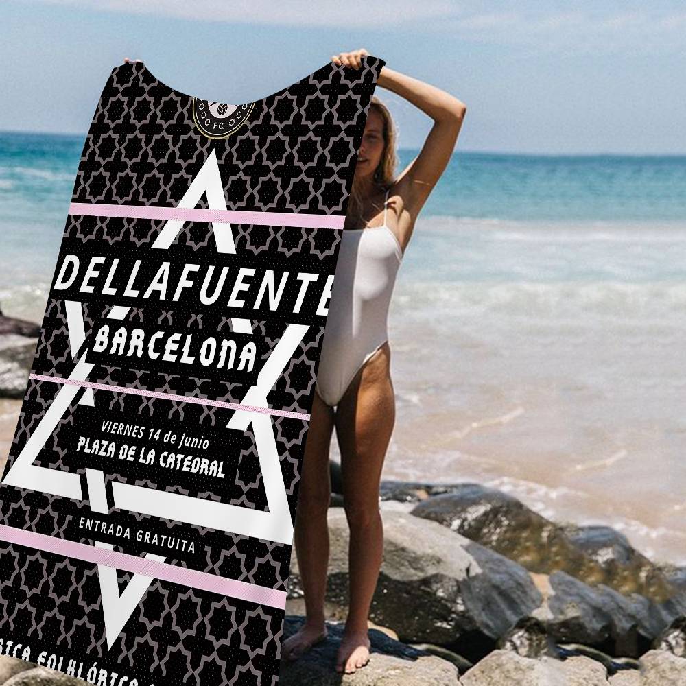 Dellafuente F C Whitepaper Beach Towel Colorful Bath Towels For Girl Microfiber Quick Dry Custom Sand Beach Yoga Spa Gym Pool