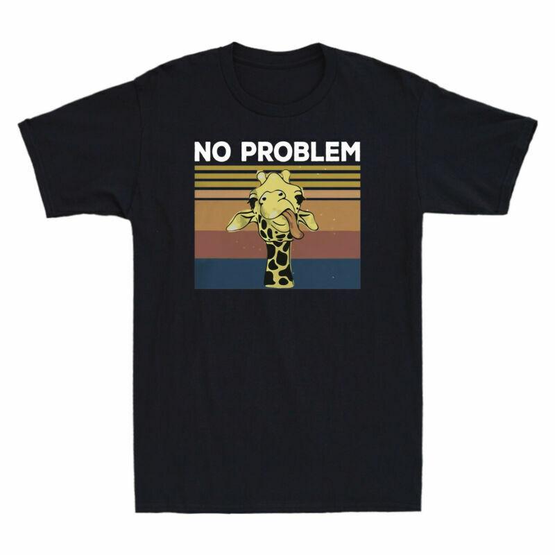 Sleeve Cotton Funny Unisexs Graphic Vintage No Tshirt Short Giraffe Problem S