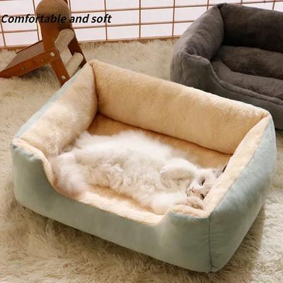 Cama para gatos, sofá, casa quente, ninho quadrado colorido, canis para animais de estimação, cães pequenos, gatos, filhotes de inverno, gatinhos, cestas de dormir