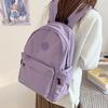 New Schoolbag Fashionable Commuter Versatile Backpack Japanese Simple Solid Color Junior High School Students College Style Backpack