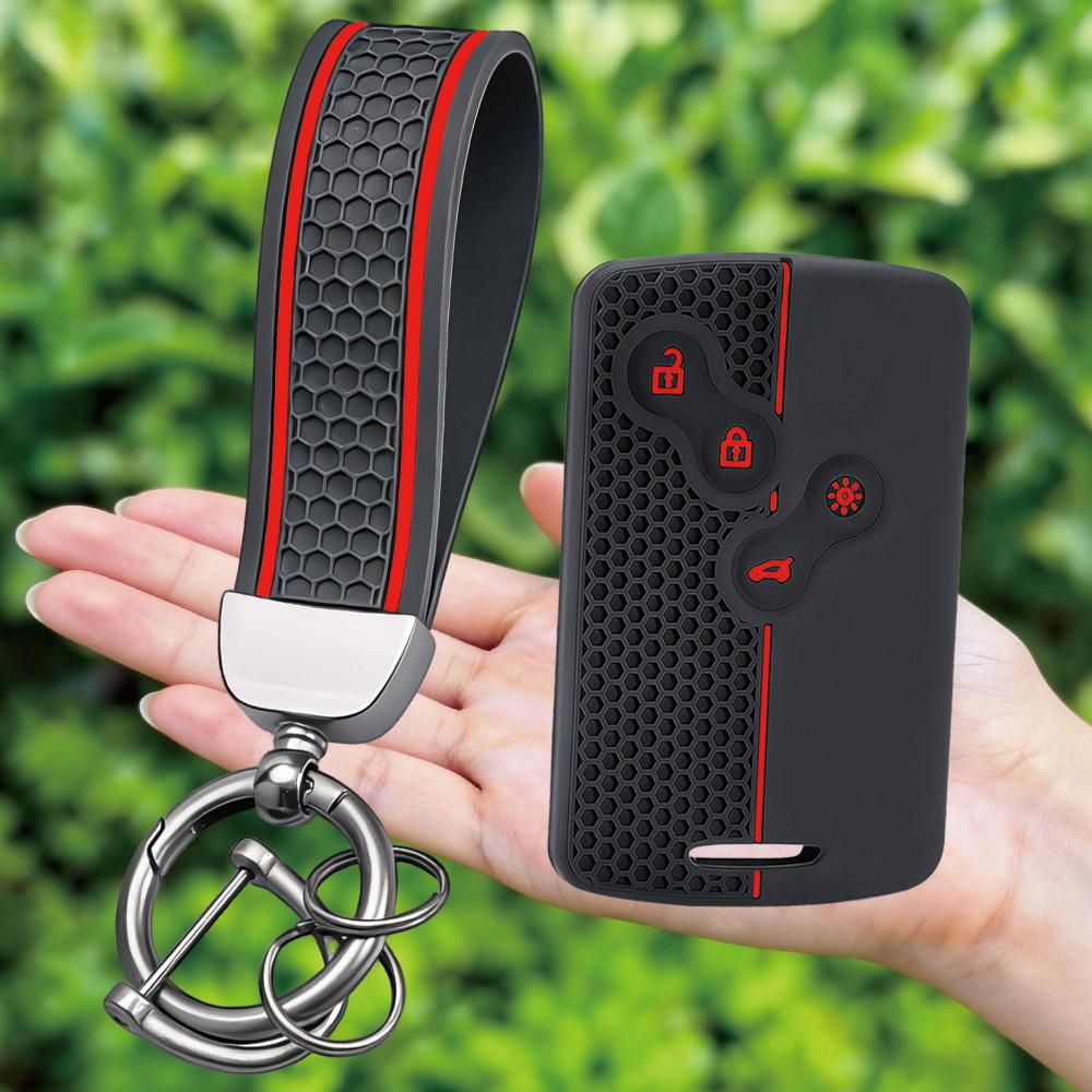 4 düğmeler Silikon Araba Anahtarı Durum Kapak Renault Duster Captur Clio Logan Megane 1 2 3 Koleos Scenic Nema Fluence Zoe Aksesuarı