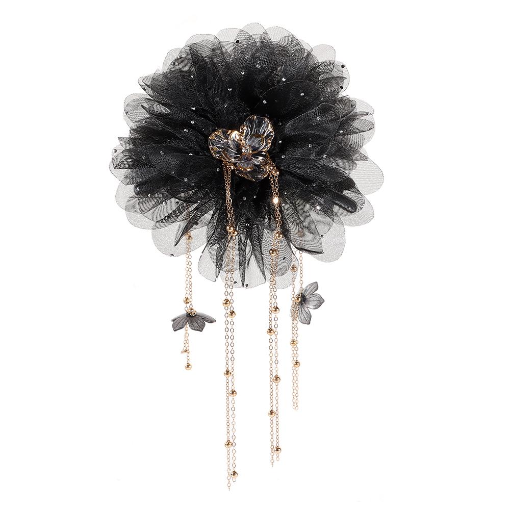 Tassel Shark Clip Peony Flower Hair Clip Temperament Flower Hairgrips  Women
