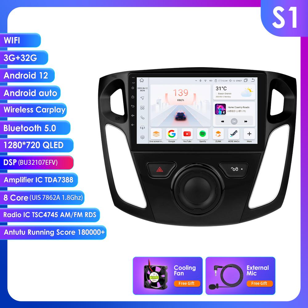 

Hizpo 9 Интеллектуальный экран 2din Android Автомагнитола Мультимедийный видеоплеер для Ford Focus 3 MK 3 2011 - 2019 GPS Интеллектуальный Carplay Auto 4G WIFI S1 8Core 3G 32G