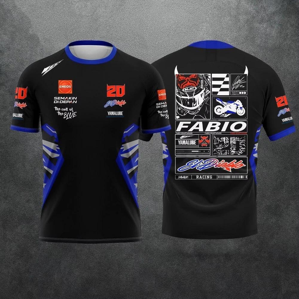 MDHAO xin nan zhuang  3D txu Fabio Quartararo 20 Fan T-shirt El Diablo Motorrijder Grafisch T-shirt 3D Print Unisex Casual Zomer Korte Mouw 5XL