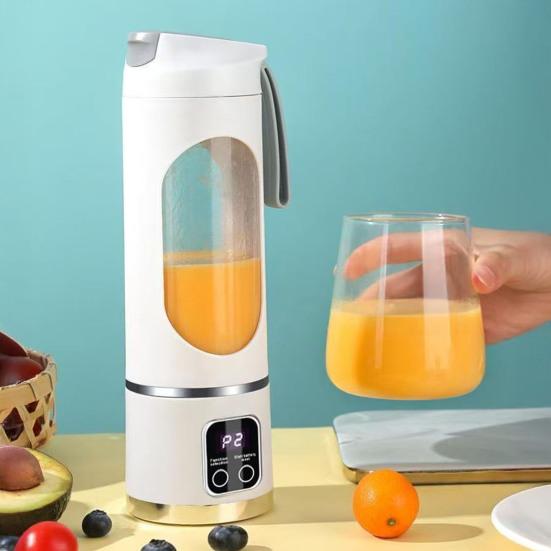 Přenosný osobní mixér s 450ml nádobou, dvourychlostní elektrický odšťavňovač pro smoothie, mléčné koktejly, dobíjecí mixér na drcení ledu pro domácnost, kancelář, cestování