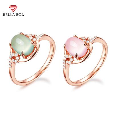 Bella Box Anello da donna di lusso con zircone ovale Gioielleria raffinata da donna Regalo di nozze Fidanzamento