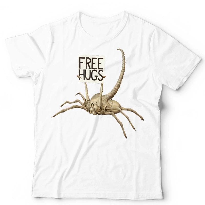 Retro Funny Alien Face Hugging Insect Tshirt for Unisex Summer New Style Unisex Casual Tshirt