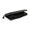 Coach Wallet Accordion Ong Accordion Print Wraparound Zip Closure Coated Canvas and Smooth Calfskin Men's Charcoal Bronze and Charcoal and Black