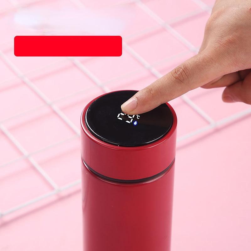 Inteligentní termoska s velkým objemem 500 ml, vakuové termosky, přenosná nerezová termoska, láhev na vodu, cestovní hrnek na čaj, kancelářská termoska