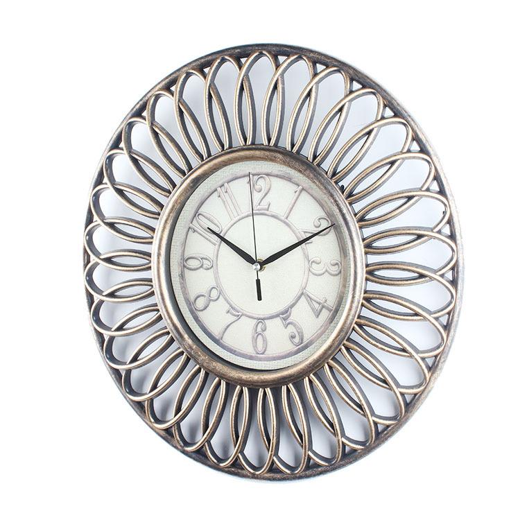 

47СМ Ретро Кварцевые Часы Простые Креативные Часы для Искусства в Гостиной Ностальгические Бесшумные Настенные Часы Light gold retro rhombus