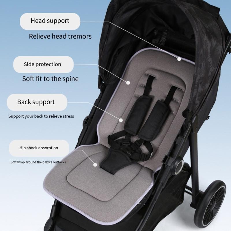 Cotton Baby Strollers Cushion with Thick Protective Layer Comfortable Fabric Easy Cleaning Design for Most Models