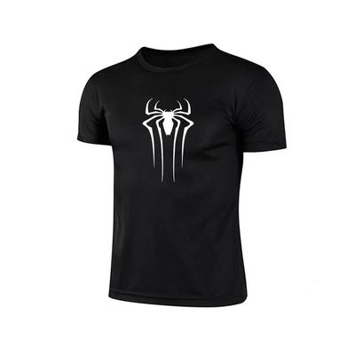 Spider Men Kurzes Lauf-T-Shirt Gym Sporttop Schnelltrocknend Atmungsaktiv Schwarz Fitness Sportbekleidung Bodybuilding Kleidung#Farbe(1)