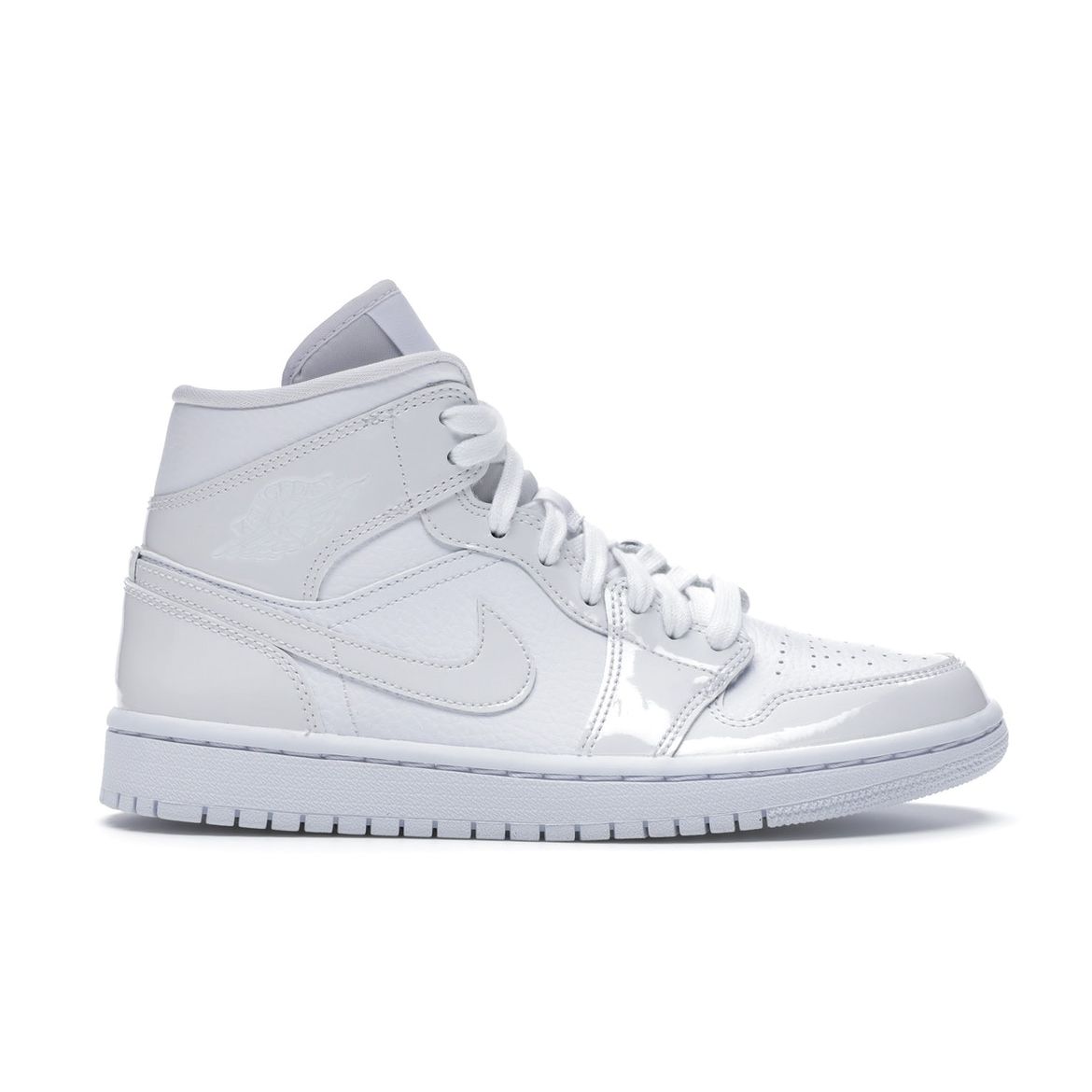 

Air Jordan 1 Mid Triple Белые лакированные женские кроссовки BQ6472-100