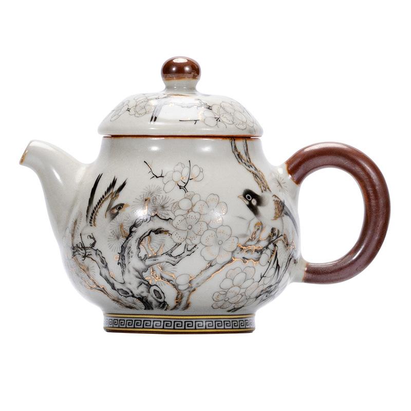 Ru Kiln Joyful Ceramic Kung Fu Tea Set Chinese Style Home Luxury High-end Event Gift Box