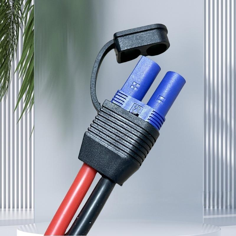 100W Ec5 Motorcycle Emergency Start Wire High-Power 10Awg Silicone Line Ec5 Male Female Plug To O-Type Terminal Connection Cable