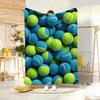 Macaron Pastel Tennis Balls Throw Lightweight  Flannel Blanket Soft Skin-friendly for Summer Cooling