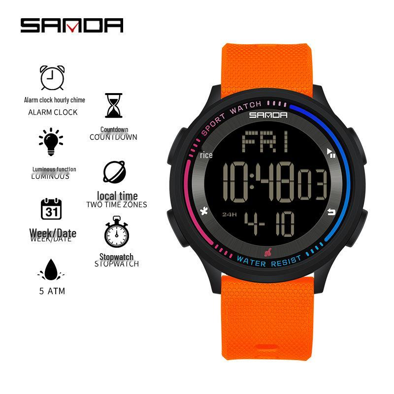 Sanda New Youth Luminous Waterproof Student Watch - Unisex Design for Middle Schoolers