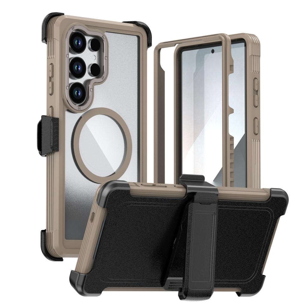 Three Anti-magnetic Mobile Phone Case for Samsung S26Ultra Bracket Protective Case A37 Anti-drop S25 All-inclusive 24