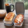 1set Glass Loaf Pan Set with Lids - Stackable 1.9 QT/ 62oz Glass Bread Baking Dishes - Food Storage Containers + Airtight Lids, Oven & Microwave Safe