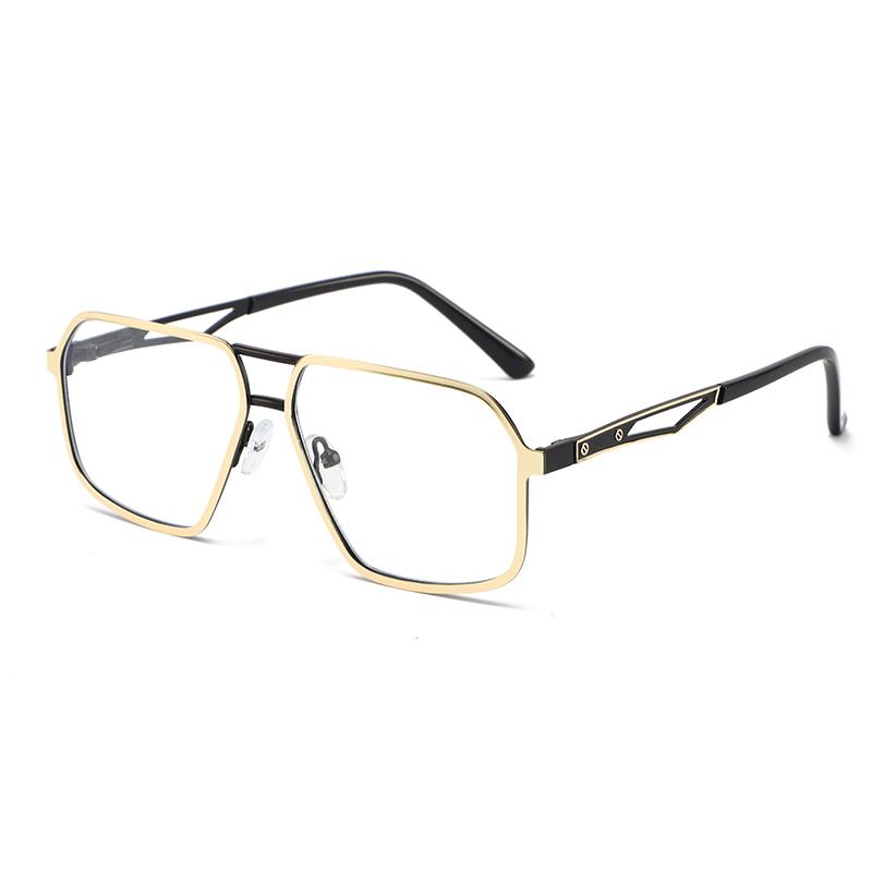 New Fashionable Double-barrel Eyeglass Frame - Luxurious Lightweight Metal Frame - Anti-blue Light Eyeglass Frame6001