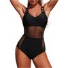 Swimsuit for Women Mesh Patchwork V Neck Bathing Suit Adjustable Strap Swimwear Tummy Control