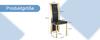 [Set of 2] European Minimalist Dining Chairs with Gold Edge. Black PU Leather + Gold-glossy Metal Frame, 109 Cm High, for Versatile Use.