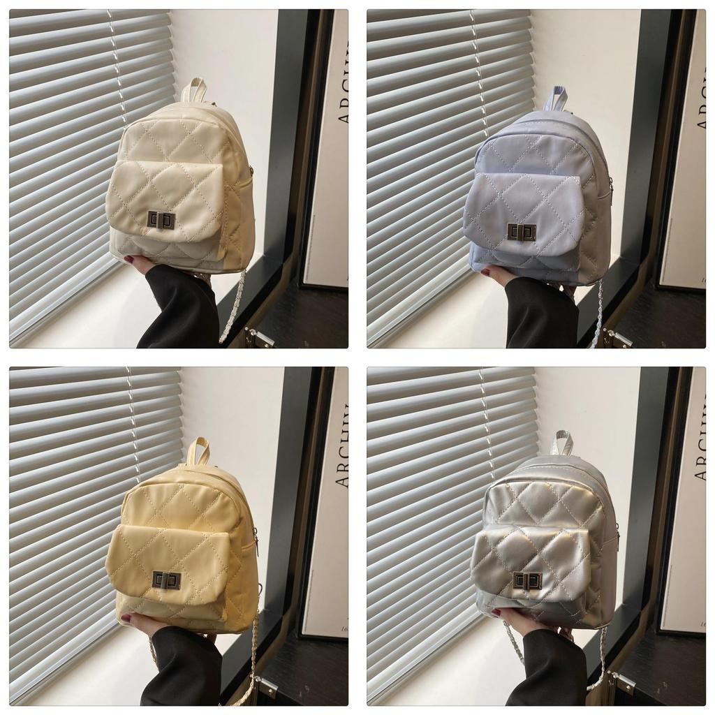 Pu Fashion Chain Strap Mini Backpack For Daily Casual Use