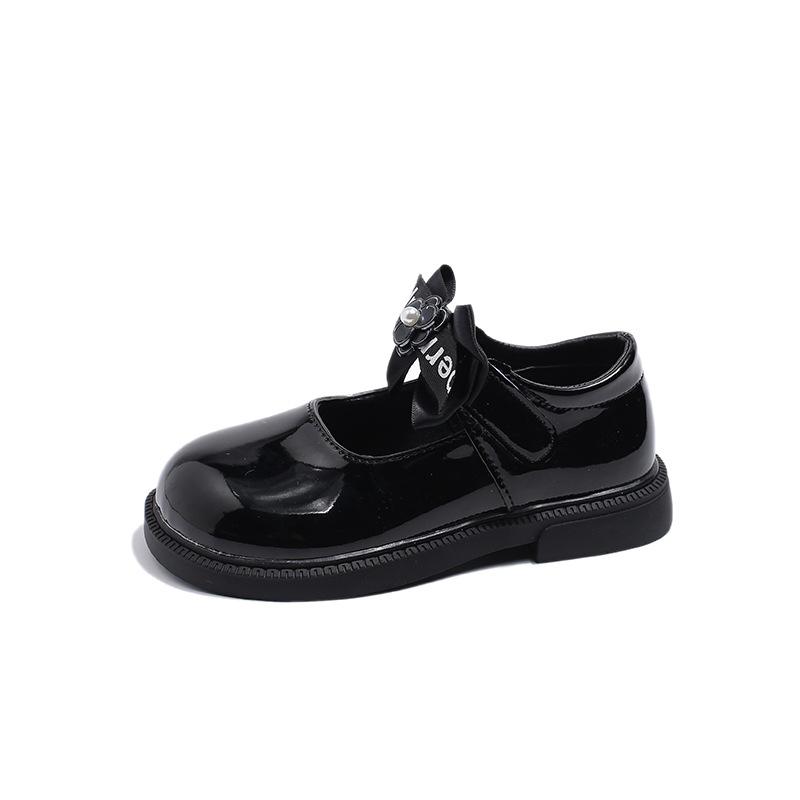 2024 Spring Children Shoes Designer Girl Ribbon Bow Soft Soled Leather Shoes Fashion Anti Soled Kids Casual Shoes Zapatos Niña