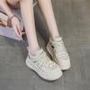 2526 Leather Casual Shoes Women's New Summer New Lightweight Thick-soled Heightening Sports Shoes Color Matching Breathable Board