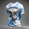 T-shirt casual a maniche corte con stampa di lettere da uomo Argentina