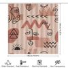 Minimalist Bohemian Bathroom Decor Shower Curtain With Abstract Line Art Print In Pink Black Modern Wall Hanging Home Textiles F