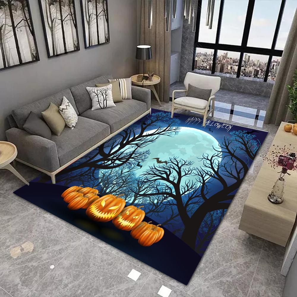 Halloween Carpet Cartoon Living Room Bedroom Kitchen Sofa Table Balcony Rug Non-slip Washable Mat Exquisite Home Ornaments