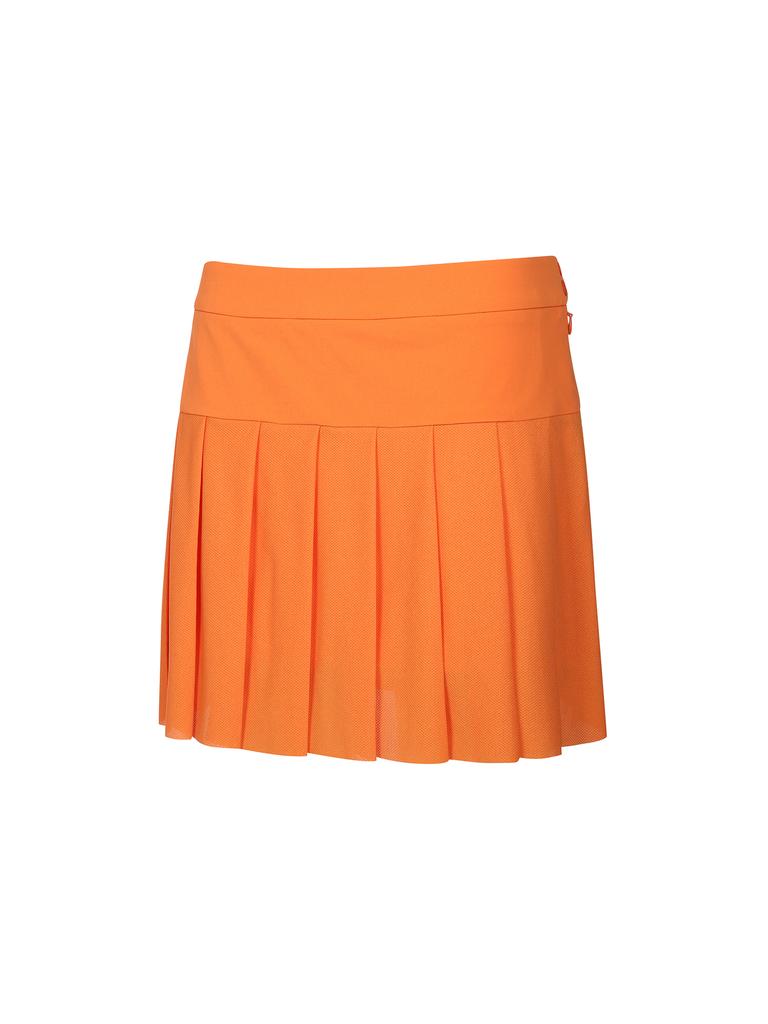 Wide Angle Co Mesh Mix Pleated Culottes L_Orange