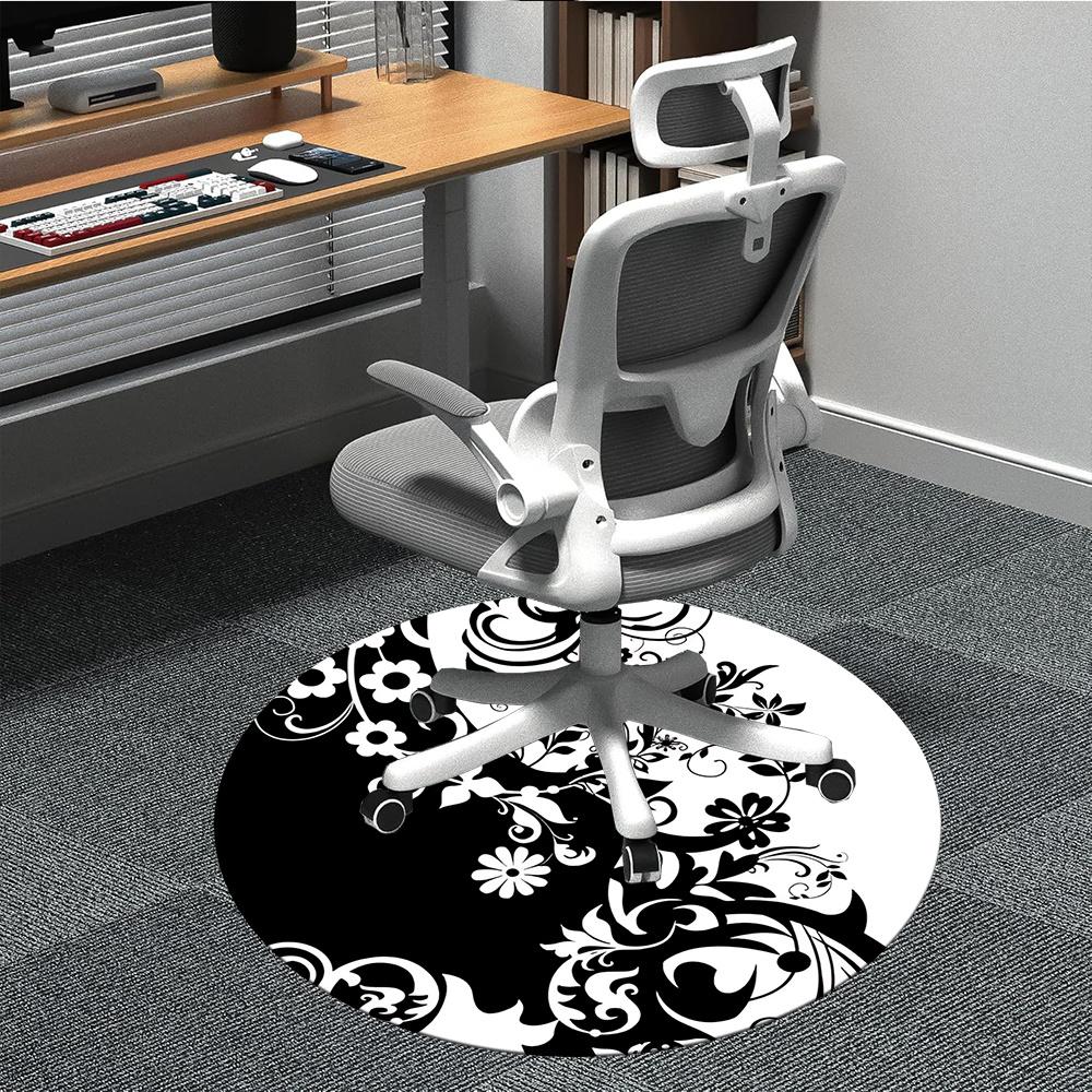 

1pc Floral Abstract Office Round Area Rug, Indoor Mat Suitable ForOffice, Under Office Chairs Bedroom Living Room Home Decor, Room Decot065 80cm by 80cm