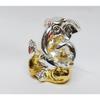 Gold and Silver Plated Resin Ganesh Idol for Car Dashboard God Ganesha Idol for Home Decor Ganpati for Gift (Small, Two Tone)
