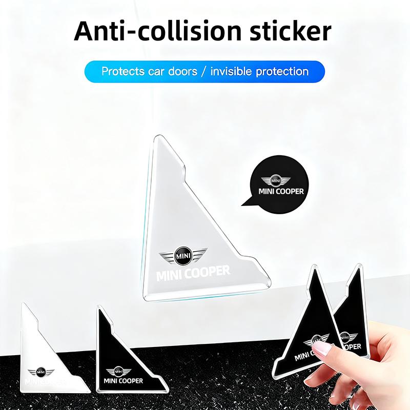 2pcs Car Door Corner Transparent Protective Stickers for MINI Cooper S Works JCW R55 R61 F54 F55 F56 R56 R50 R53 R60 F60 R59 F57