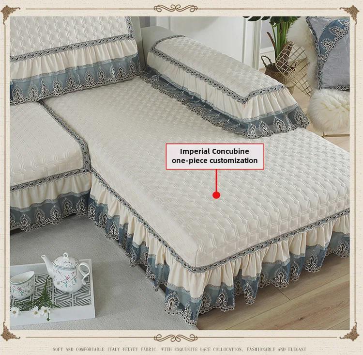 European-Style Four-Season Non-Slip Sofa Cushions - Fabric & Leather Covers