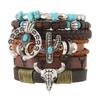 Cross-border new products Bohemian wind beads beaded retro bull head moon cactus alloy multi-layer diy6-piece set