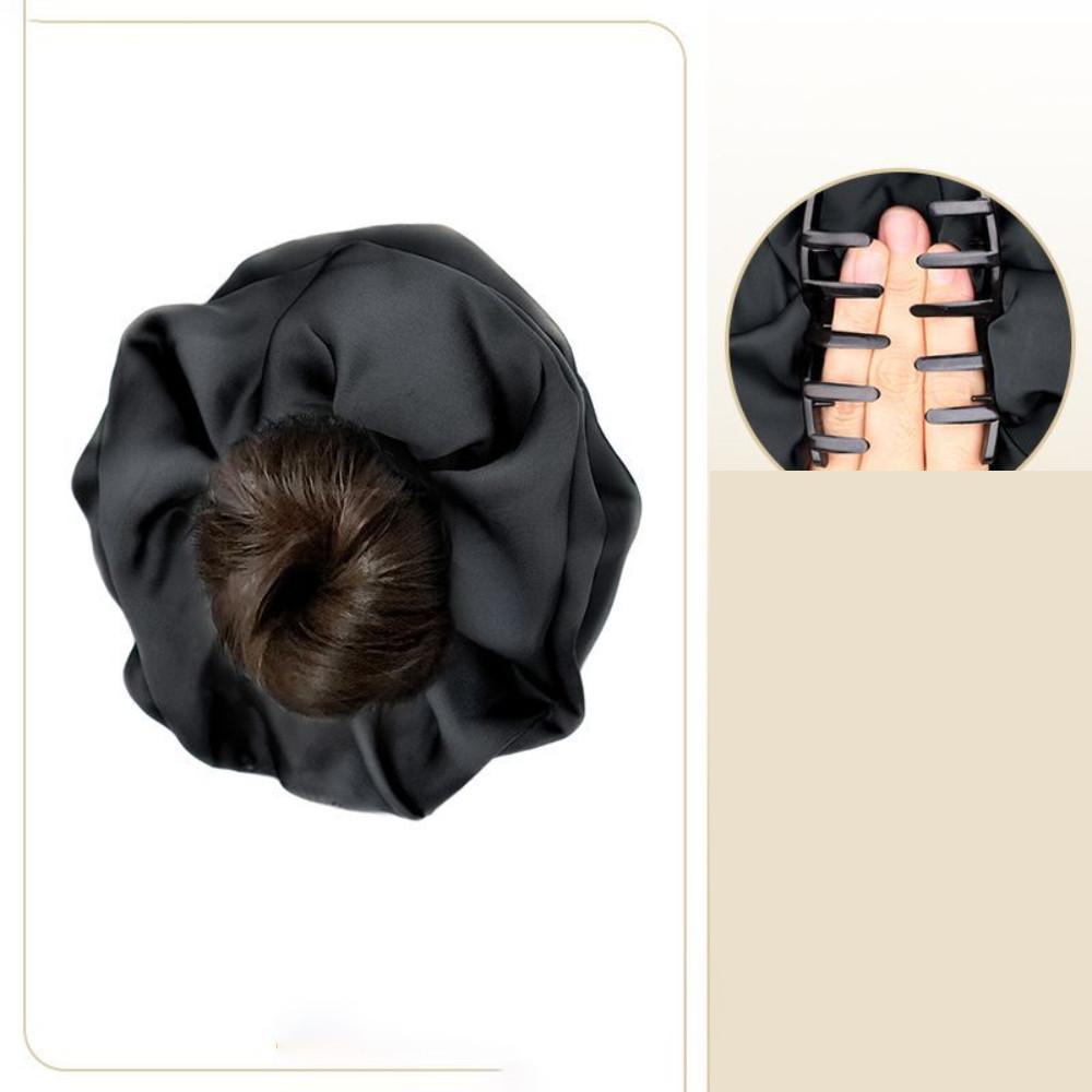 Synthetic Women Low-tied Flower Bud Band Grabber Wig Natural Simulation Lazy Ponytail Hair Extension