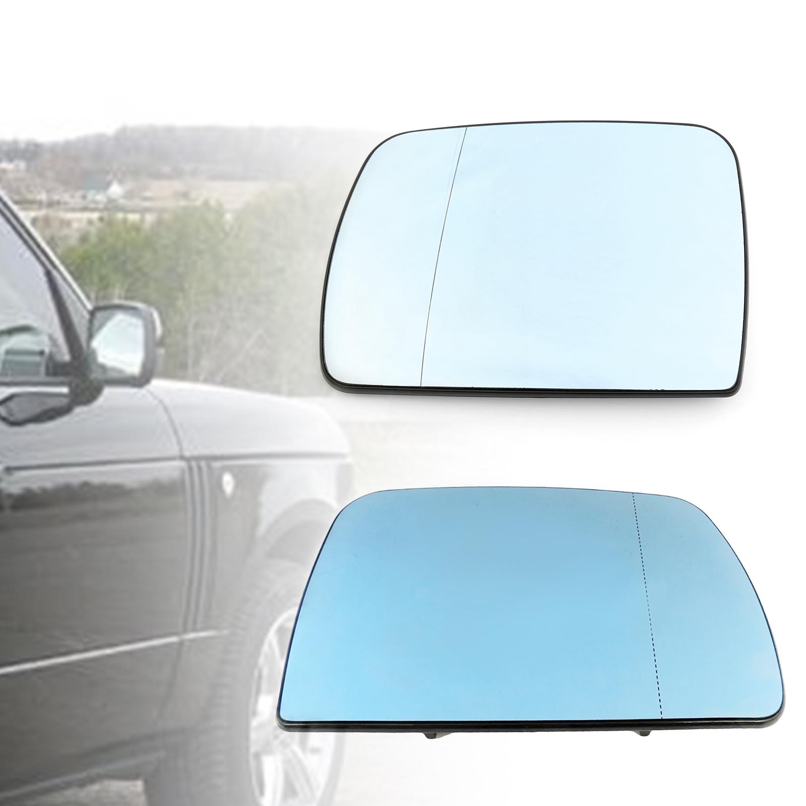 Blue Heated Left & Right Driver Side Wing Mirror Glass For BMW X5 E53 1998-2006