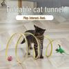Cat Tunnel & Teaser Stick: Bite-Resistant Kitten Toy with Feather, Bell, & Mouse for Self-Entertainment