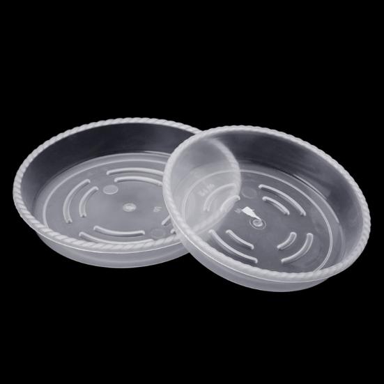10Pcs Plastic Flower Pot Drip Trays Clear Round Shape Creative Saucers Decor