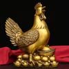 Pure Copper Rooster Statue, Fengshui Crafts, Home Office Decor Zhaocai Zodiac Small Animal Chicken Ornament Sculpture Decoration