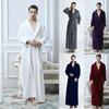 Paar solide verdickte Fala Fleece Bademantel Robe Pyjamas Bund Taschenanzug