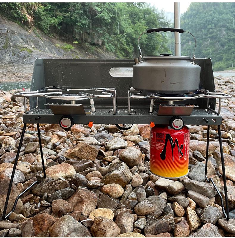 CLS Portable Folding Double-Burner Gas Camping Stove