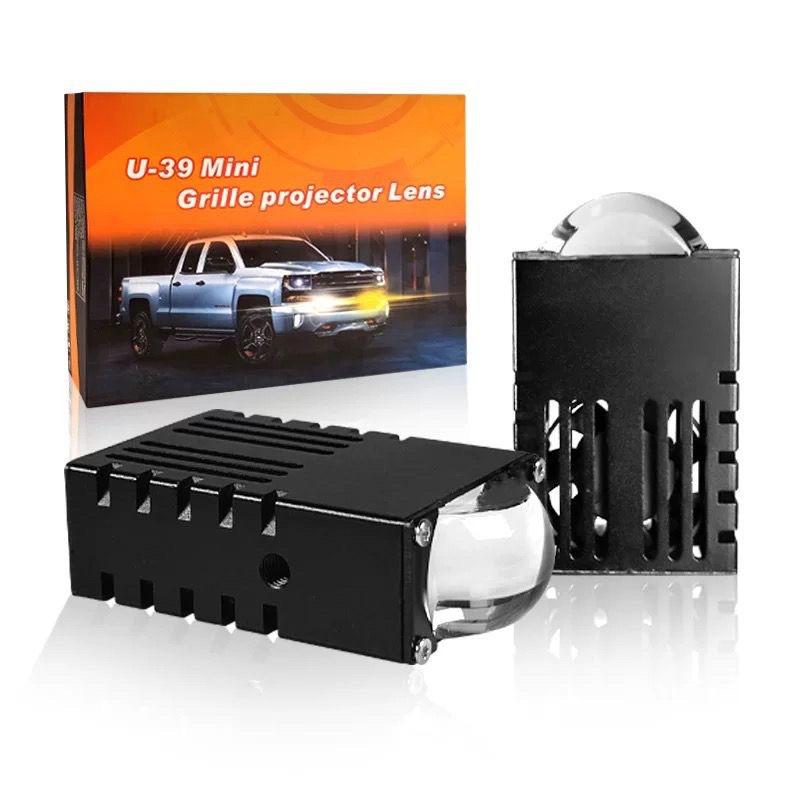 

1 шт. высокомощная желтая и белая двухцветная лента Tangent Led бифокальная линза 80 Вт средняя сетка светодиодные фары прожекторы для мотоцикла Yellow and white double light