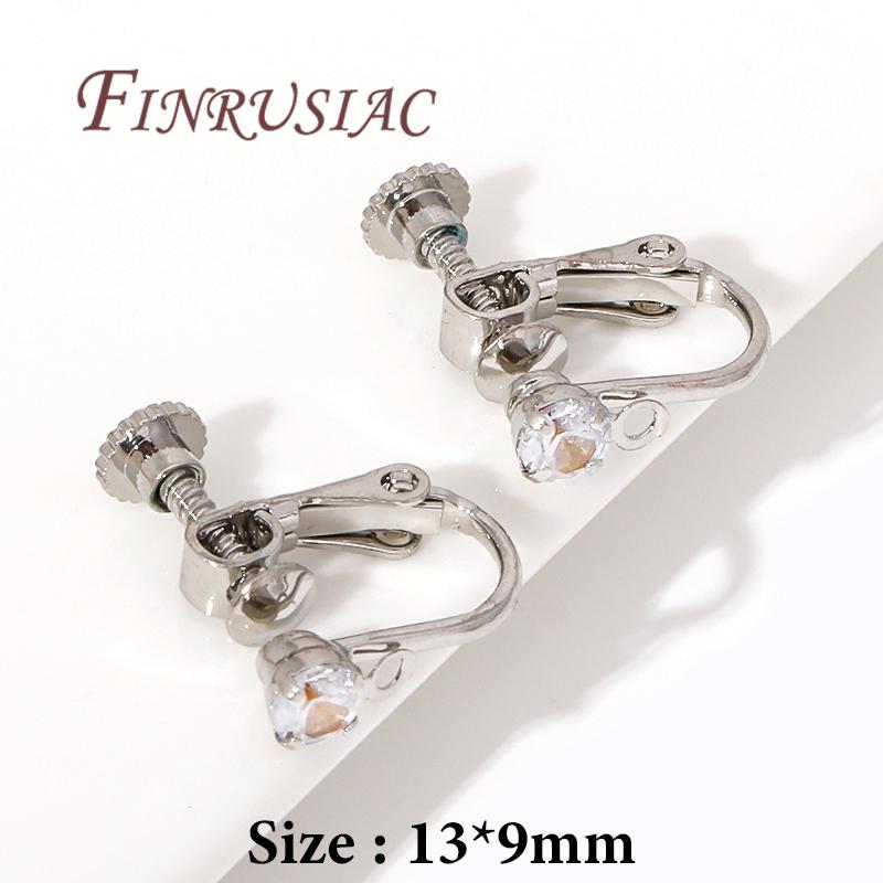 14K/18K Gold Plated Brass Screw Clip Earring Converters,Clip-on Earring Findings Non Pierced Earring Components For DIY Earring 4 pcs