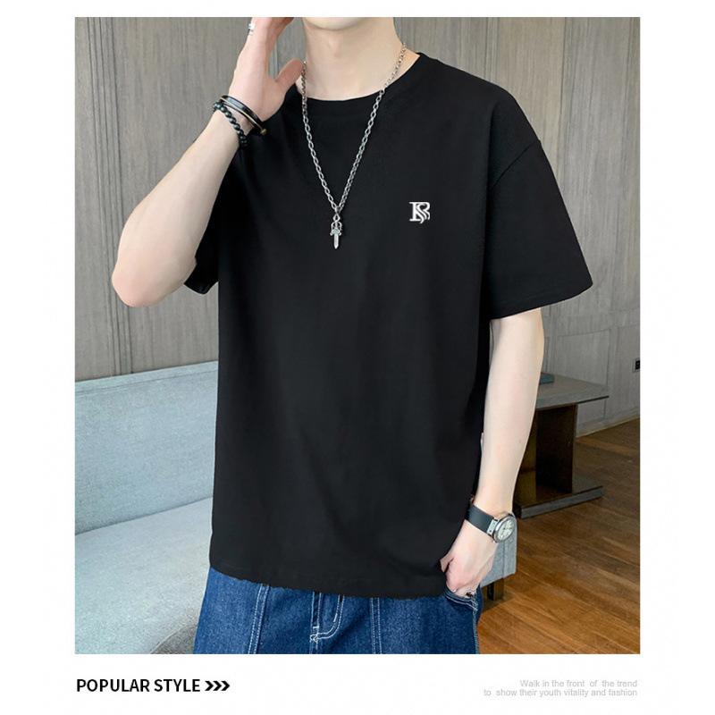 Short Sleeve T Men's Cotton Long Sleeve Casual Versatile Winter Shirt Bottom Shirt Top Teen Crew Neck