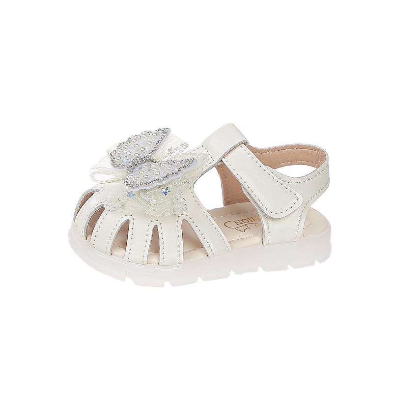 Kids Beach Shoes Princess Style for Girls Sandals Sweet Lace Bows 2025 Summer New Children Casual Shoes Soft Sole Size 15-26