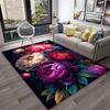 Romantic Rose Flower Carpet Home Living Room Area Rug Bedroom Doormat Non-slip Foldable Washable Floor Mat For Entryway Hallway